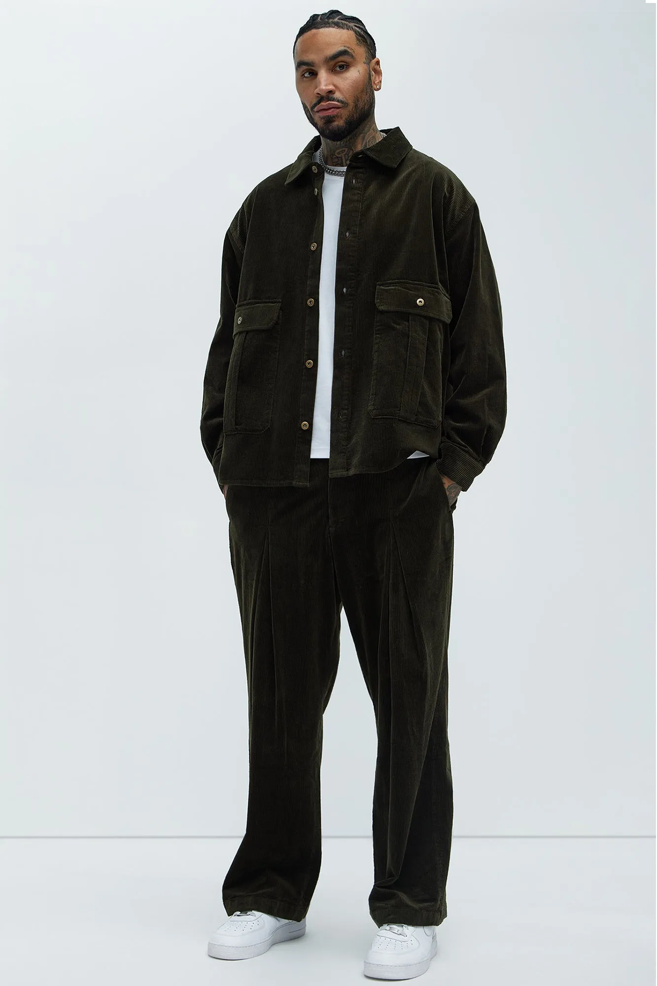 Anderson Corduroy Button Up Shirt - Green
