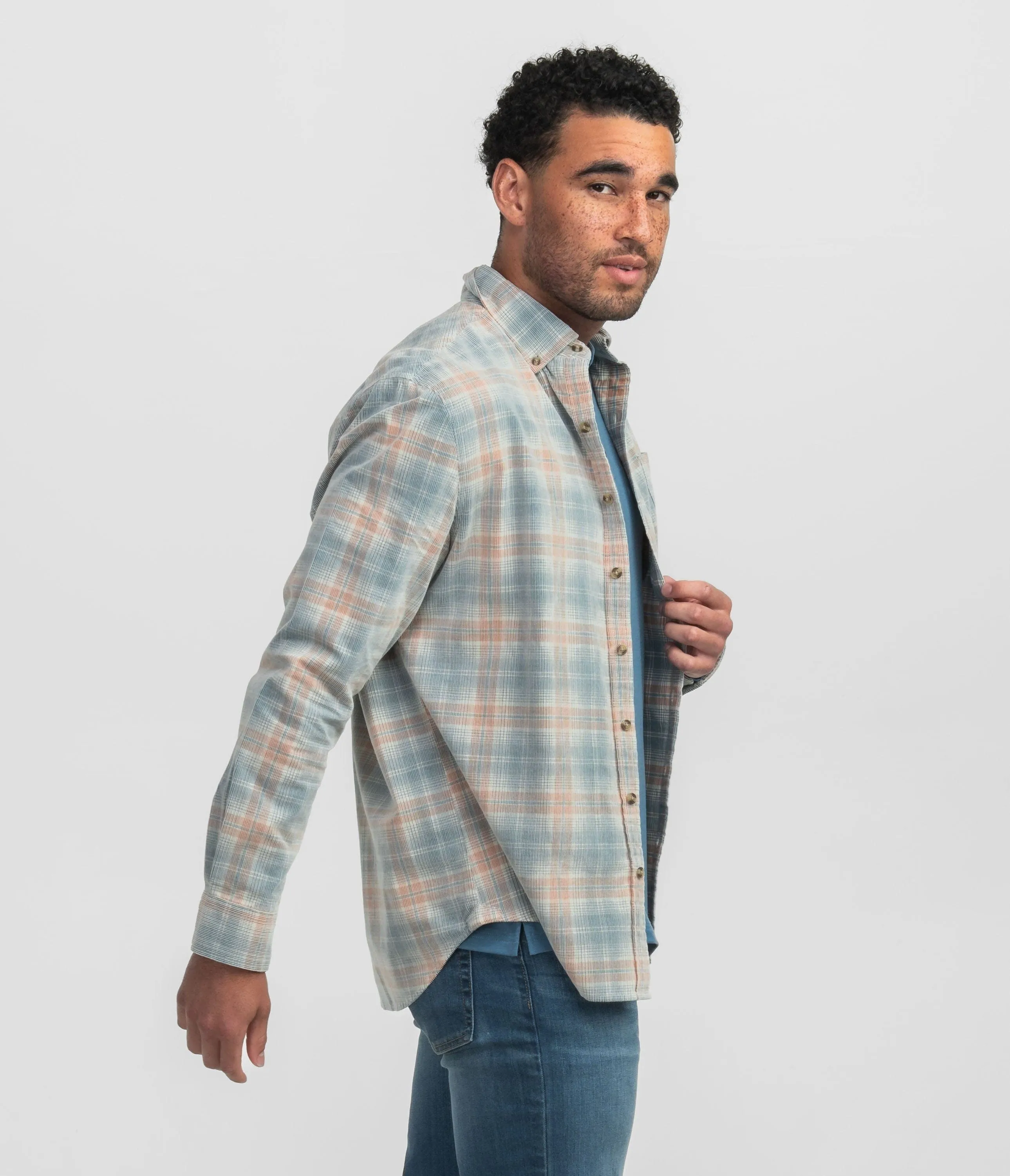 Braxton Lightweight Cord Flannel - Dorado