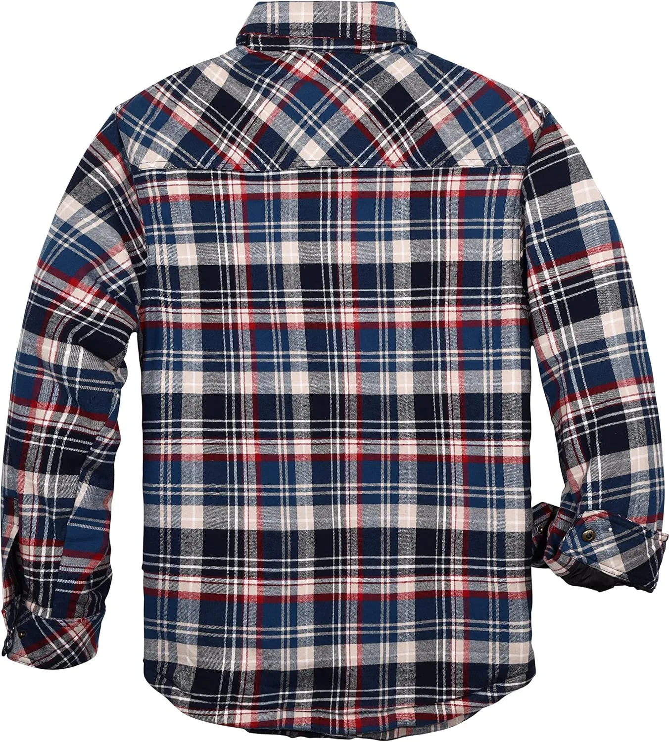 COEVALS CLUB Men's Flannel Shacket Casual Button Snap Sherpa Quilted Lined Premium Jacket Shirts