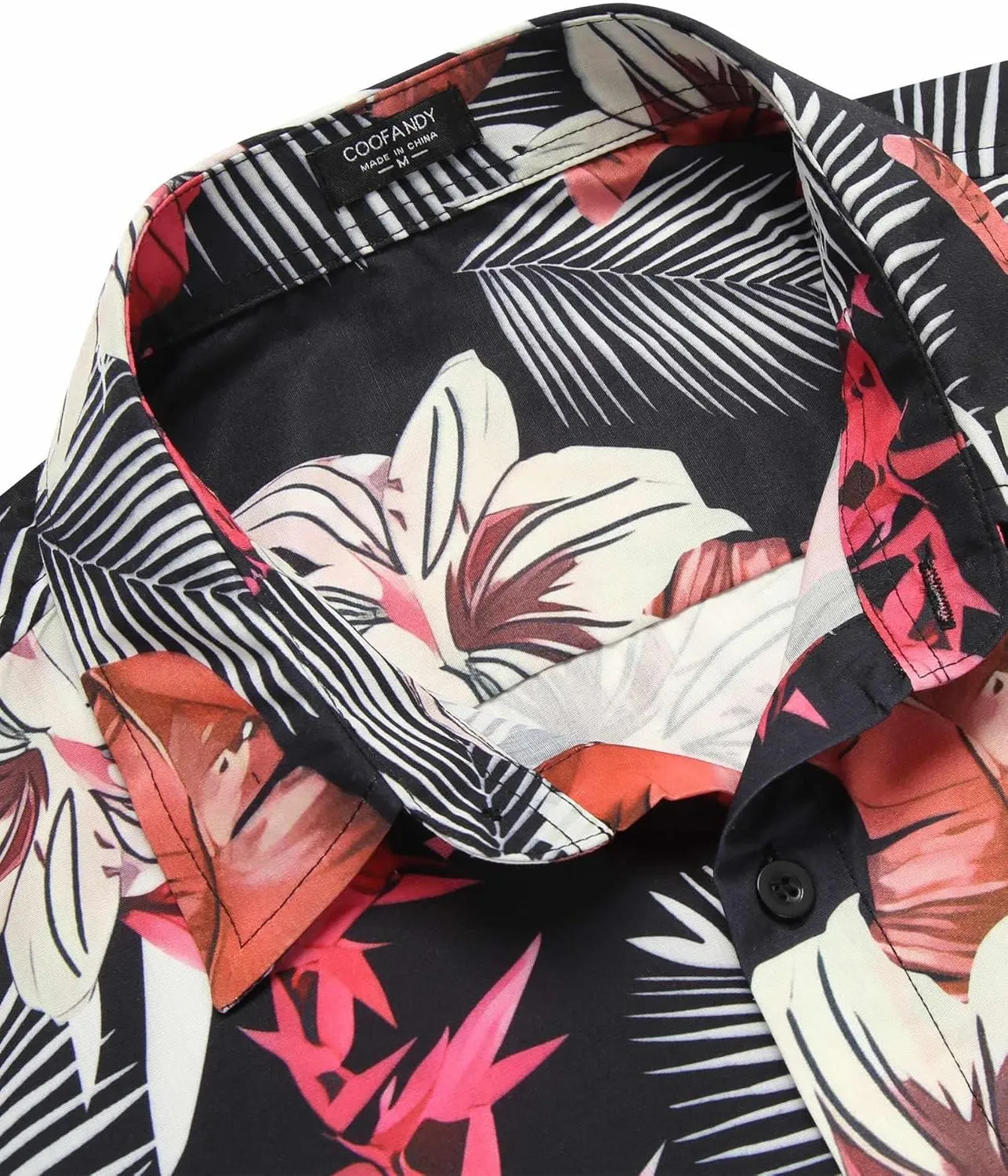 COOFANDY Mens Hawaiian Tropical Shirt Short Sleeve Casual Button Down Floral Summer Beach Shirts with Pocket