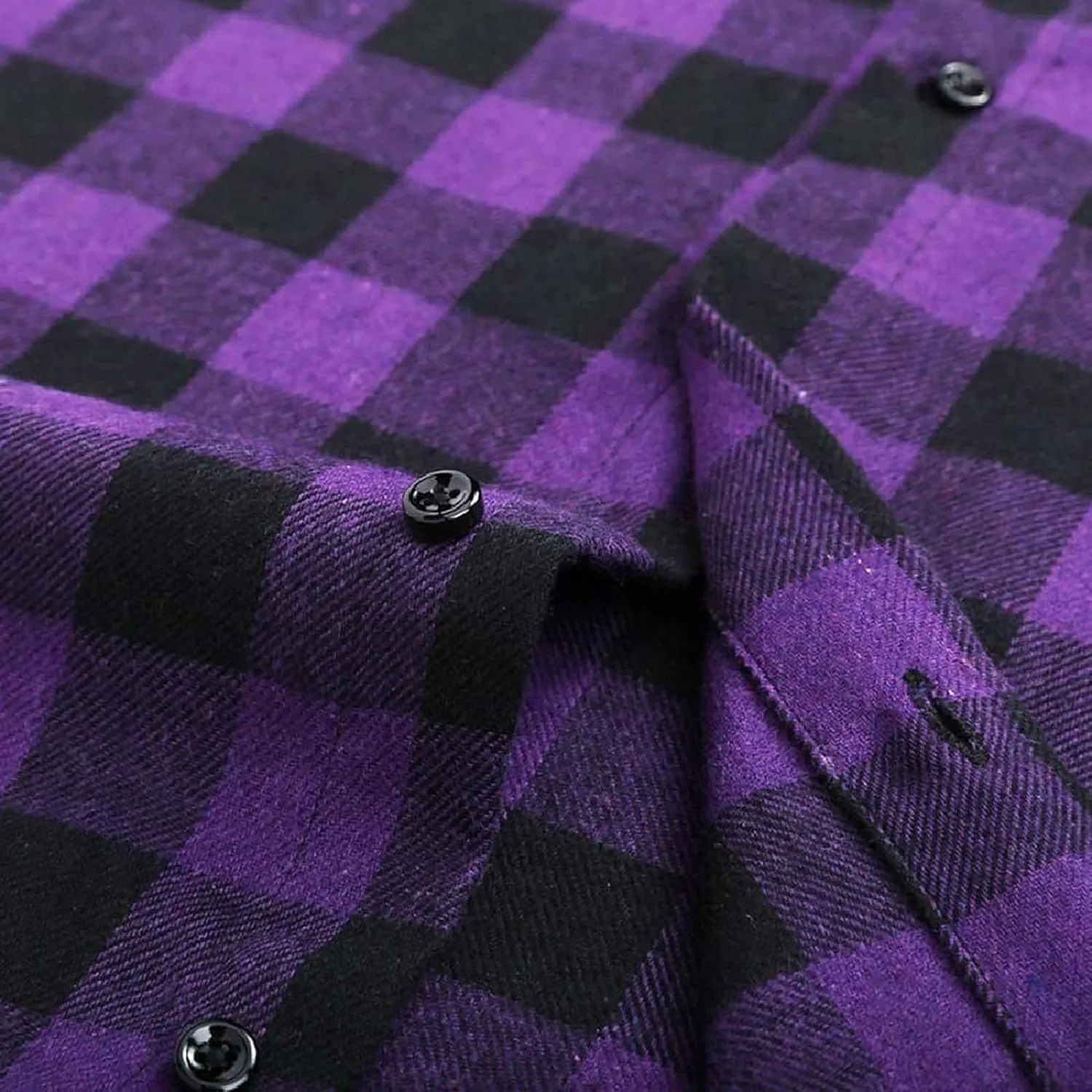 Cromoncent 2 Pack Men's Casual Plaid Flannel Button Down Shirt