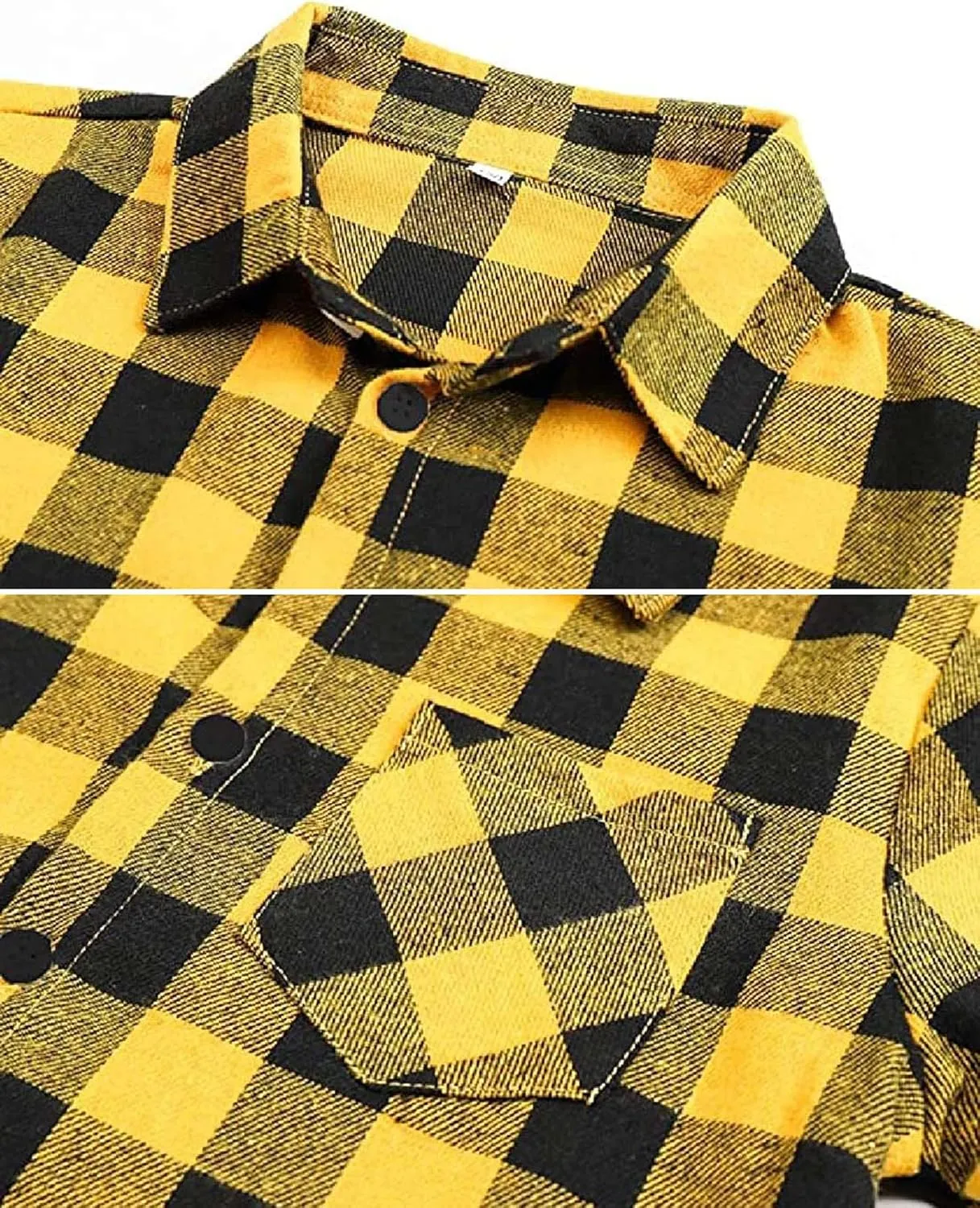 Cromoncent 2 Pack Men's Casual Plaid Flannel Button Down Shirt