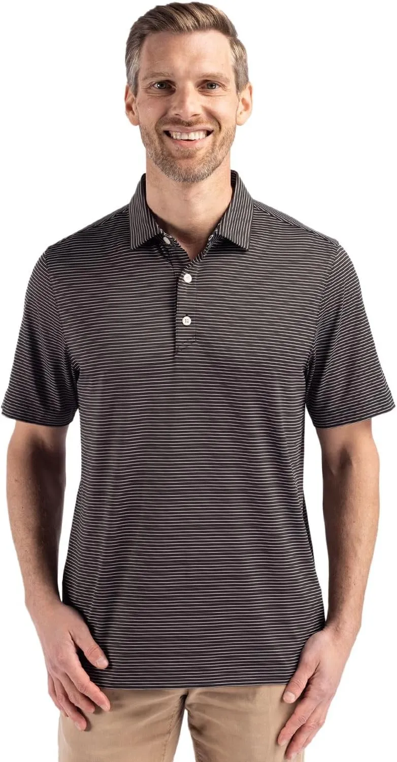 Cutter & Buck Forge Eco Fine Line Stripe Stretch Recycled Mens Polo