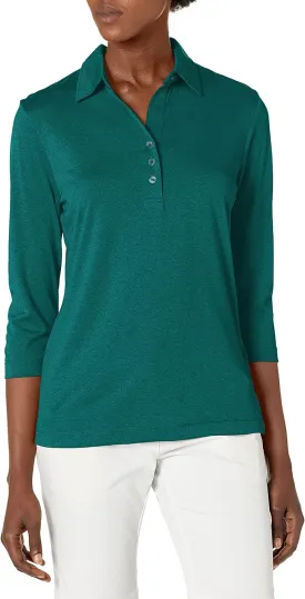 Cutter & Buck Women's Cb Drytec 3/4 Sleeve Chelan Polo