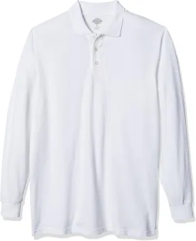 Dickies mens Long Sleeve Pique Polo