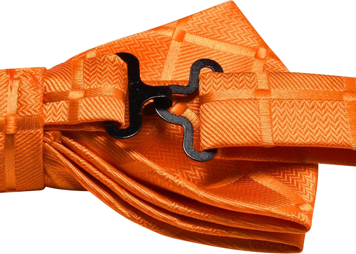 GUSLESON Mens Plaid Checkered Bow Tie Handkerchief Jacquard Woven Adjustable Pre-Tied Bowties Pocket Square Cufflinks Set