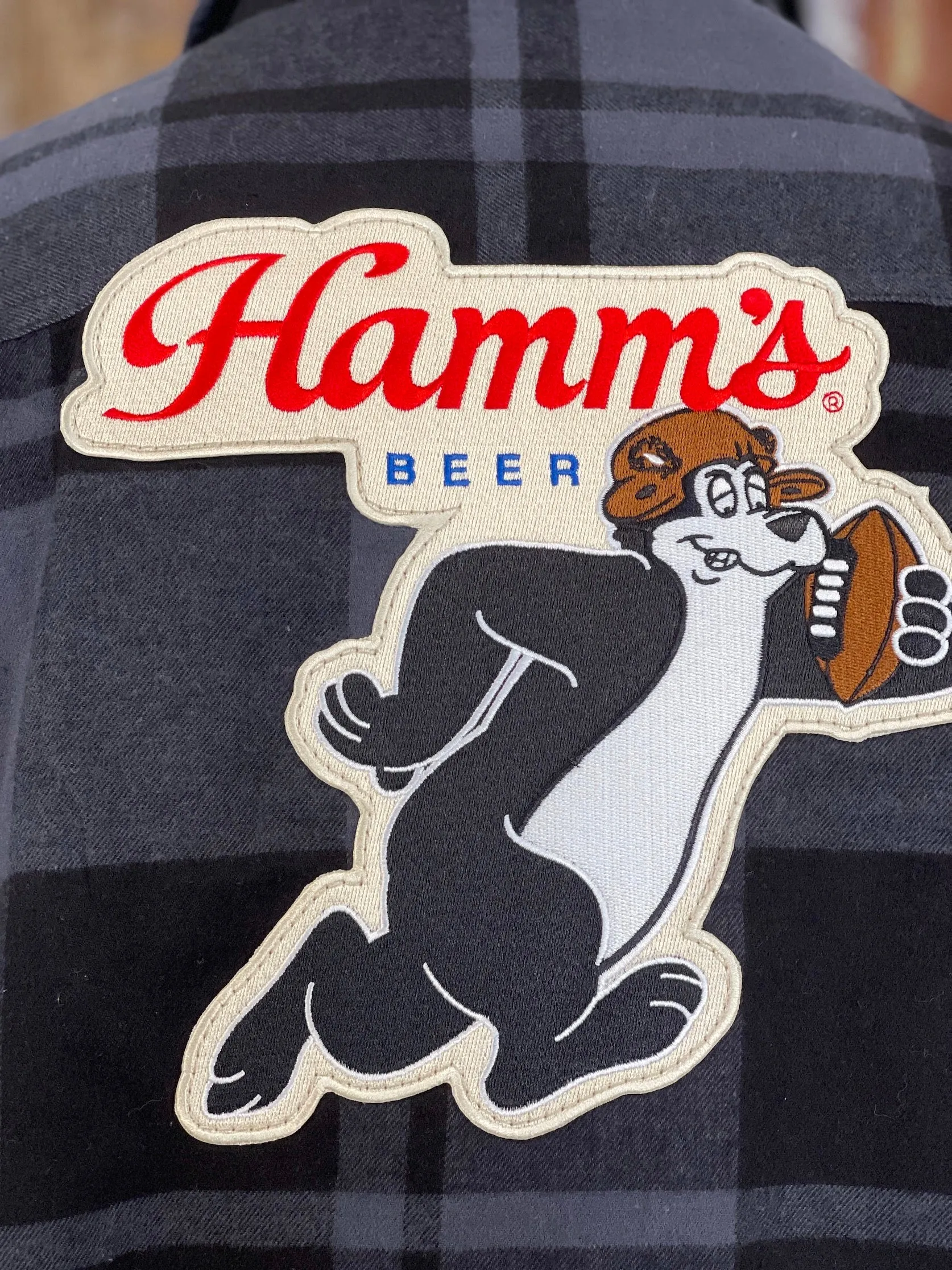 Hamm's Football Bear Flannel- Classic Black/ Grey