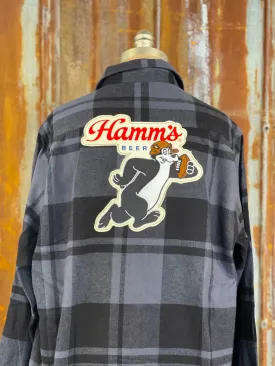 Hamm's Football Bear Flannel- Classic Black/ Grey