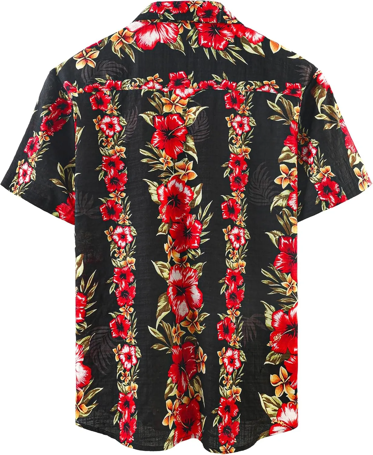 JOGAL Men's Flower Casual Button Down Short Sleeve Hawaiian Shirt