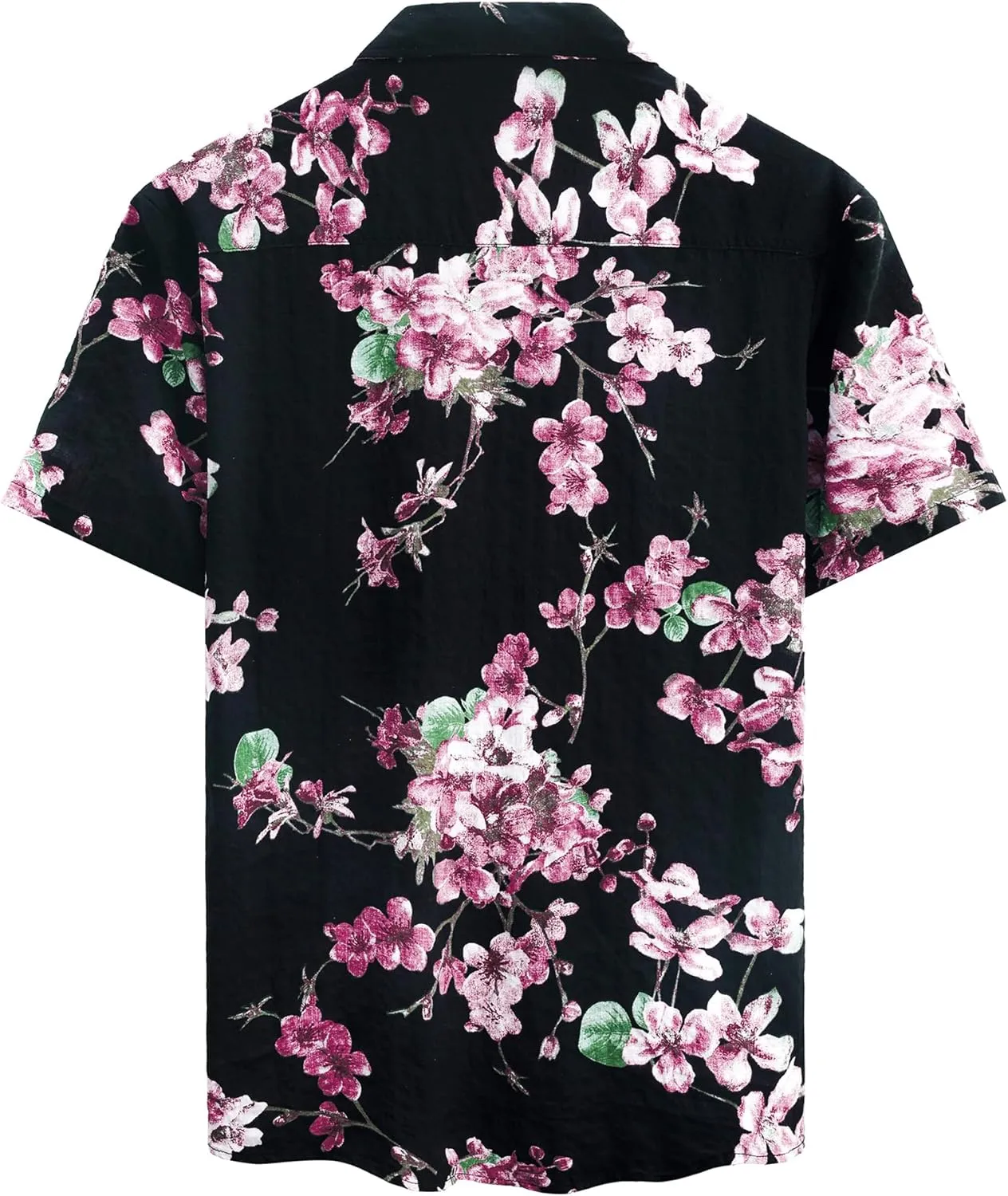 JOGAL Men's Flower Casual Button Down Short Sleeve Hawaiian Shirt