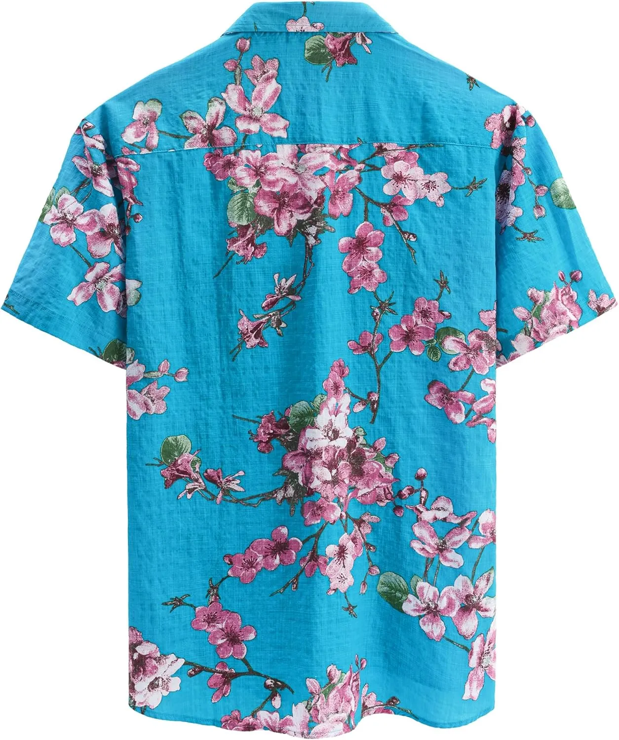 JOGAL Men's Flower Casual Button Down Short Sleeve Hawaiian Shirt