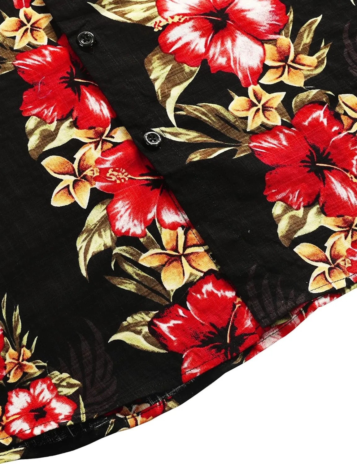 JOGAL Men's Flower Casual Button Down Short Sleeve Hawaiian Shirt