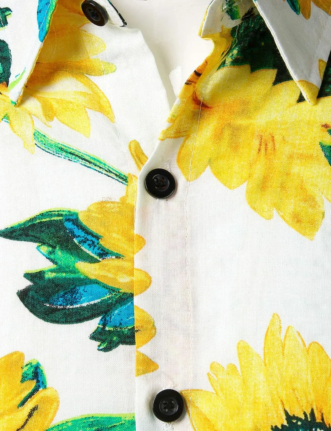 JOGAL Men's Flower Casual Button Down Short Sleeve Hawaiian Shirt