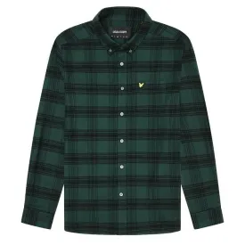 Lyle and Scott Mens Check Flannel Shirt Argyle Teal/ Jet Black