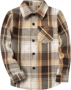 SANGTREE Mens & Boys Plaid Shirt Long Sleeve Button Down Flannel Shirts, US 3 Months - Adult 9XL
