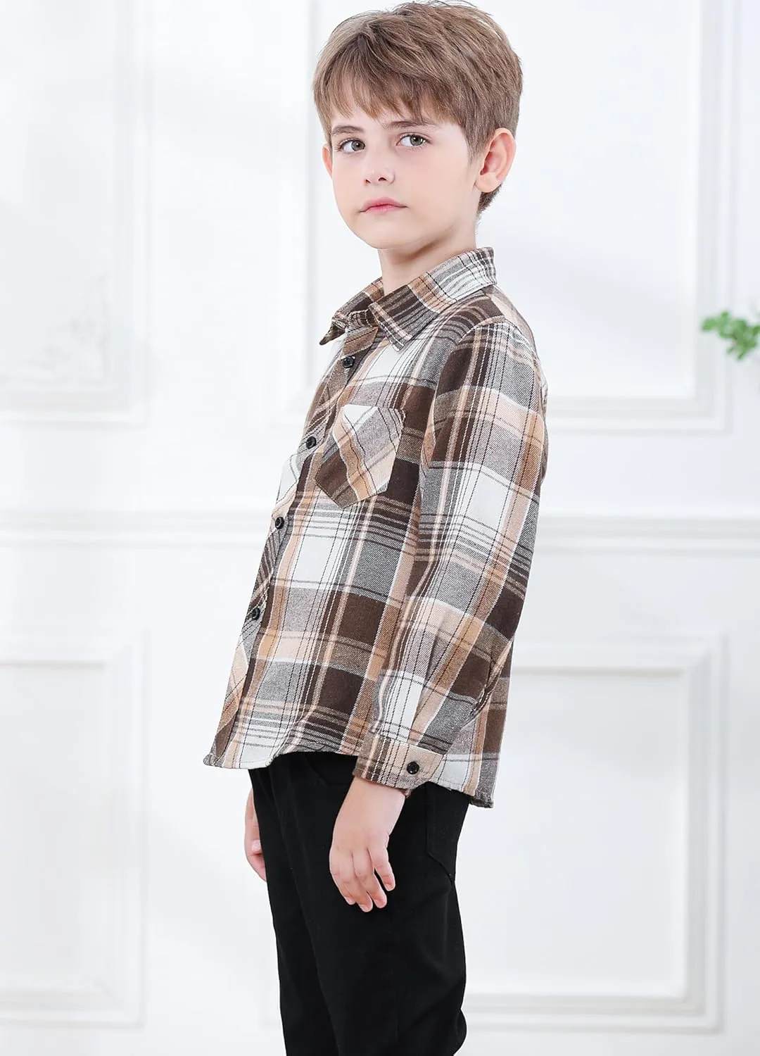 SANGTREE Mens & Boys Plaid Shirt Long Sleeve Button Down Flannel Shirts, US 3 Months - Adult 9XL