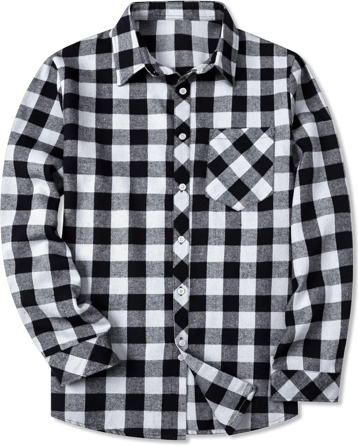 SANGTREE Mens & Boys Plaid Shirt Long Sleeve Button Down Flannel Shirts, US 3 Months - Adult 9XL