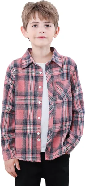 SANGTREE Mens & Boys Plaid Shirt Long Sleeve Button Down Flannel Shirts, US 3 Months - Adult 9XL
