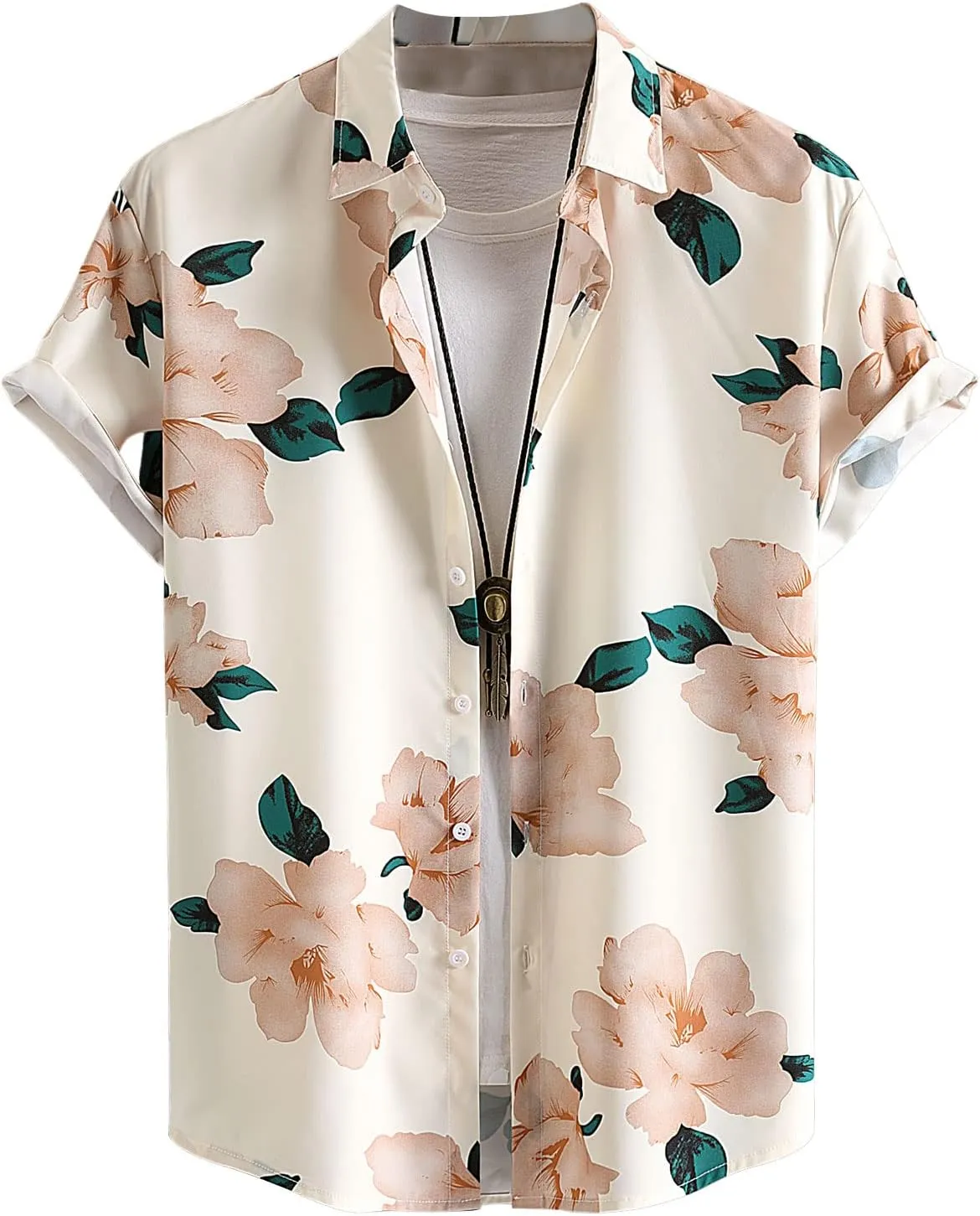 SOLY HUX Men's Short Sleeve Button Down Shirts Casual Dress Going Out Camp Tops