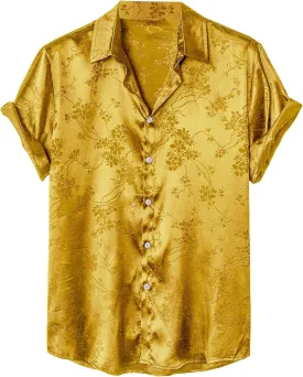 SOLY HUX Men's Short Sleeve Button Down Shirts Casual Dress Going Out Camp Tops
