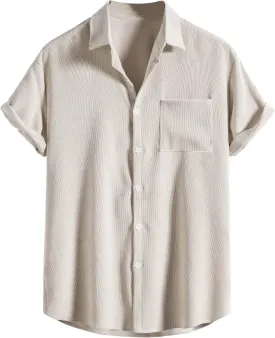 SOLY HUX Men's Short Sleeve Button Down Shirts Casual Dress Going Out Camp Tops