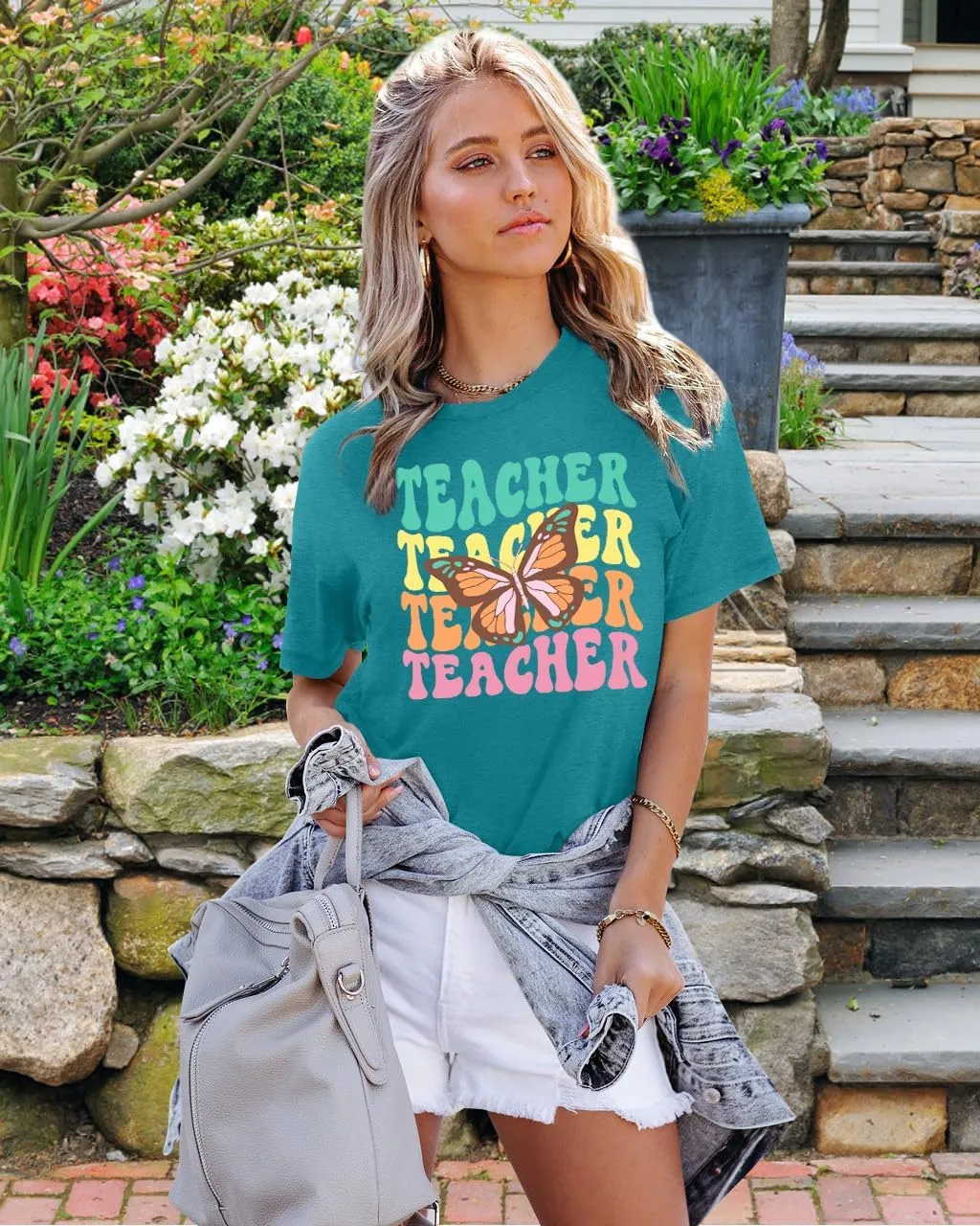 Teacher Shirts Women: Checkered Teach Printed T-Shirt Graphic Teaching Gifts Tees Casual Short Sleeve Tops